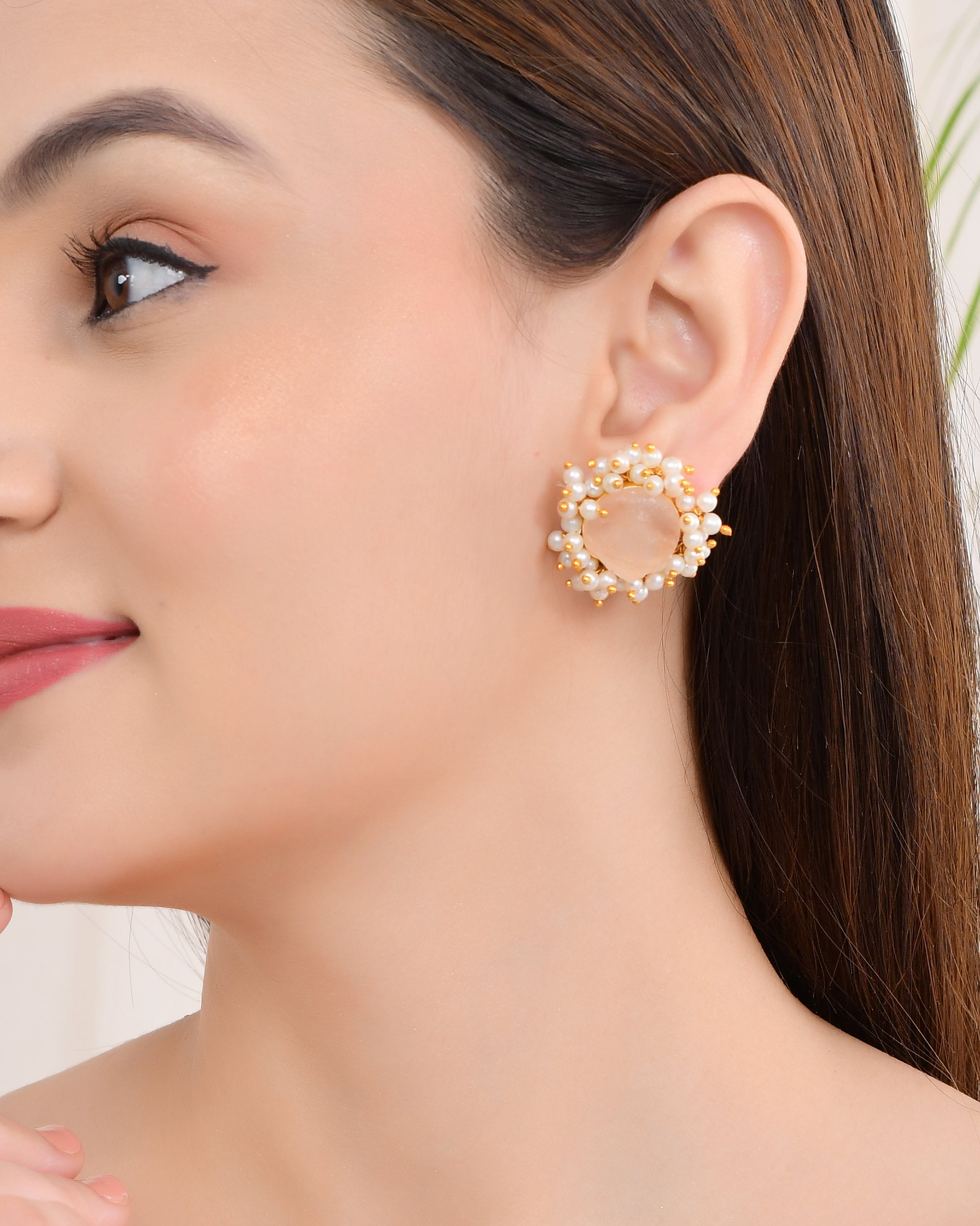 ROSE QUARTZ ROUGH EARRINGS